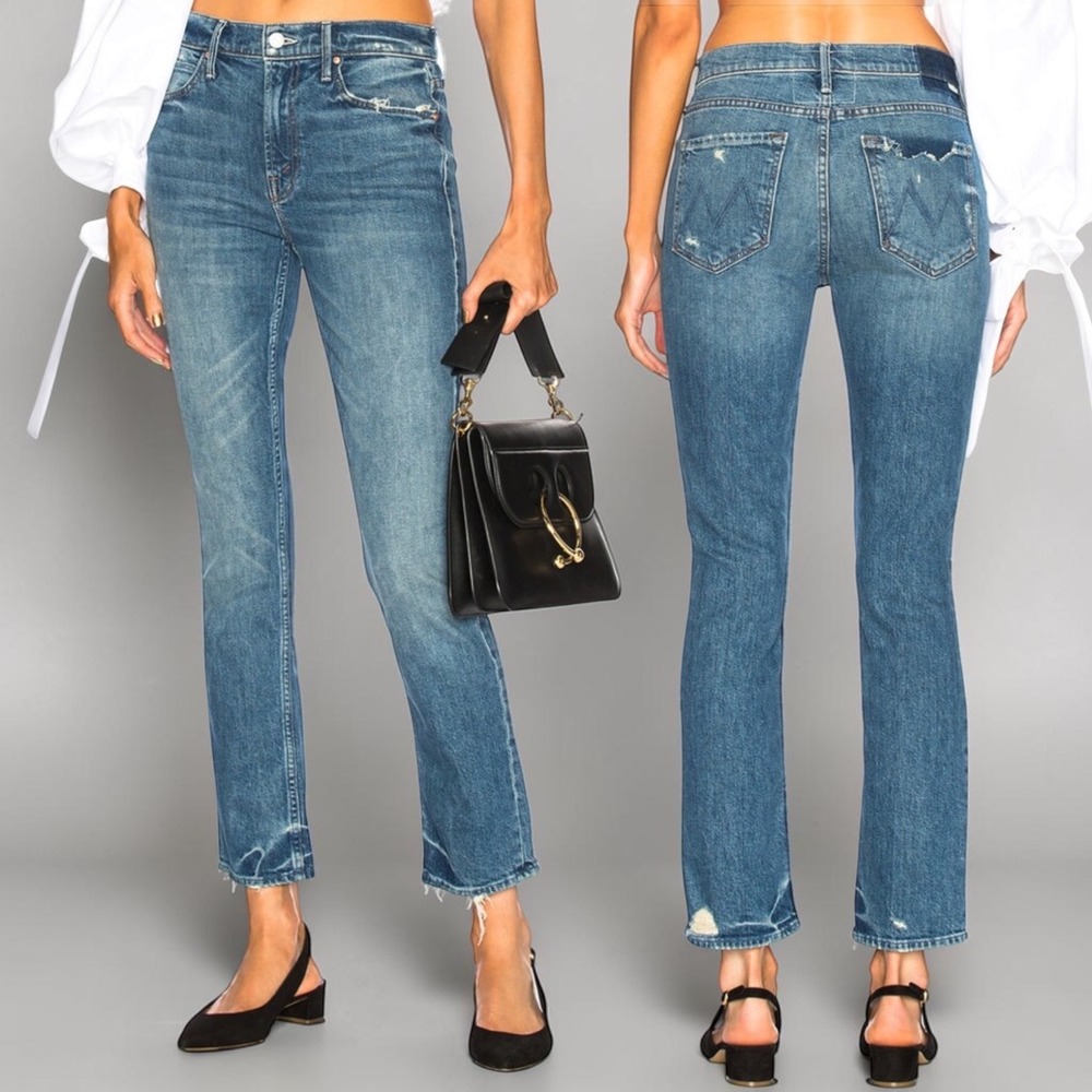 Mother The Flirt Chew Jeans My Soul To Keep Distressed Straight Leg 28